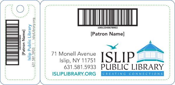 Islip Library Card - Back of Card